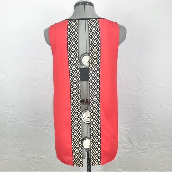 THML Red Sleeveless Blouse with Geometric Trim-S - Picture 5 of 12